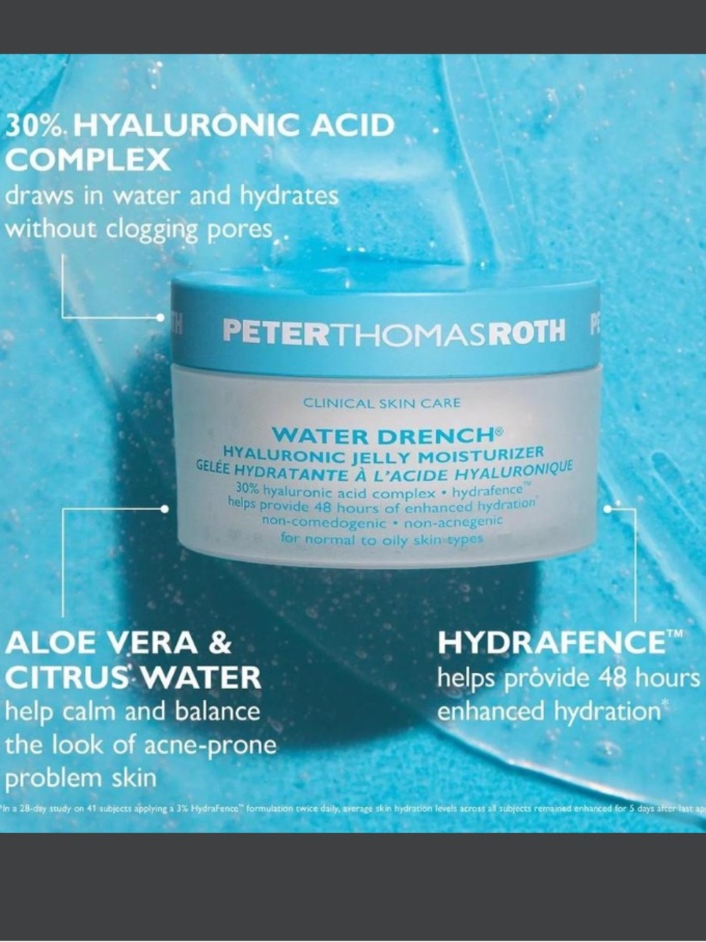 Peter Thomas Roth Water Drench Hyaluronic Jelly Face Moisturizer NEW! FULL SIZE!